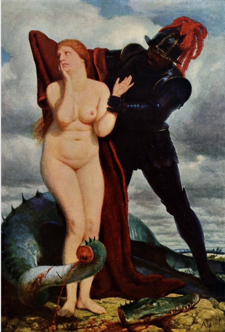 Angelica guarded by a dragon by Arnold Böcklin