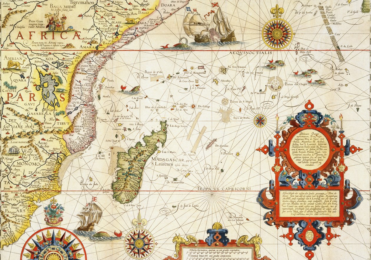 Map of East Africa and Madagascar by Arnold Florent van Langren