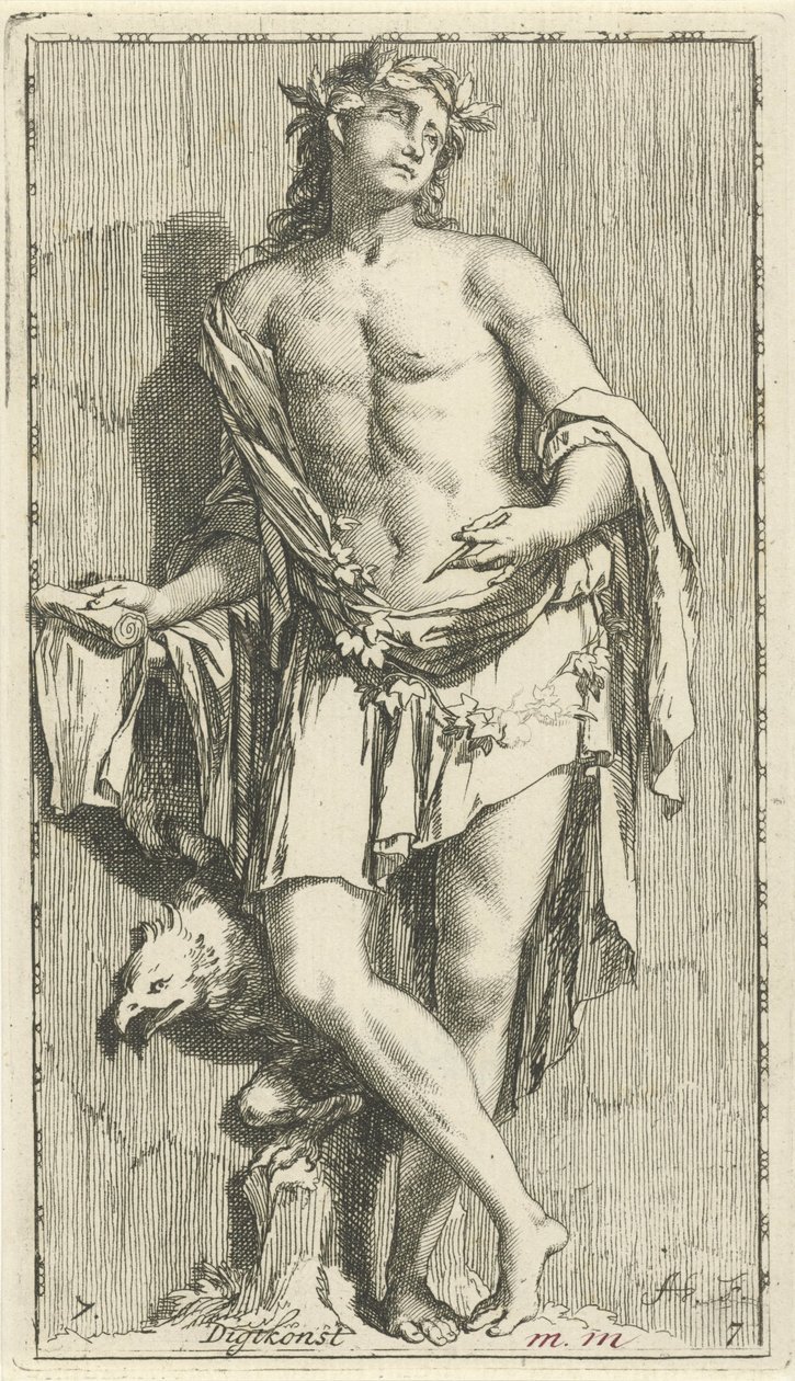 Personification of Poetry (series title: Forty-One Various Allegories) by Arnold Houbraken