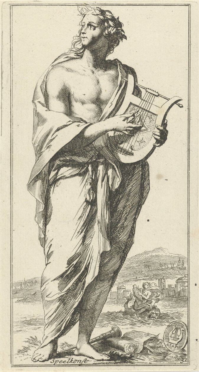 Personification of Music (Forty-One Various Emblems) by Arnold Houbraken