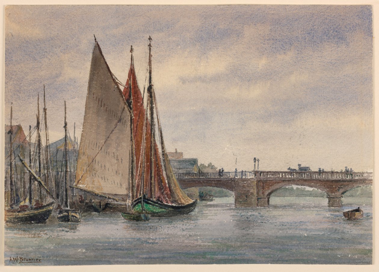 Boats in Trouville by Arnold William Brunner