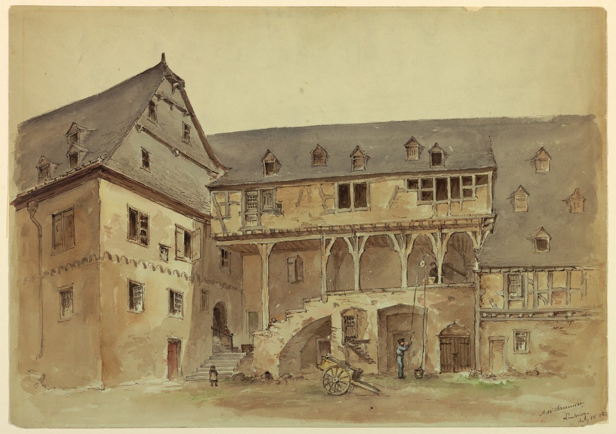 Courtyard of a Medieval Manor by Arnold William Brunner