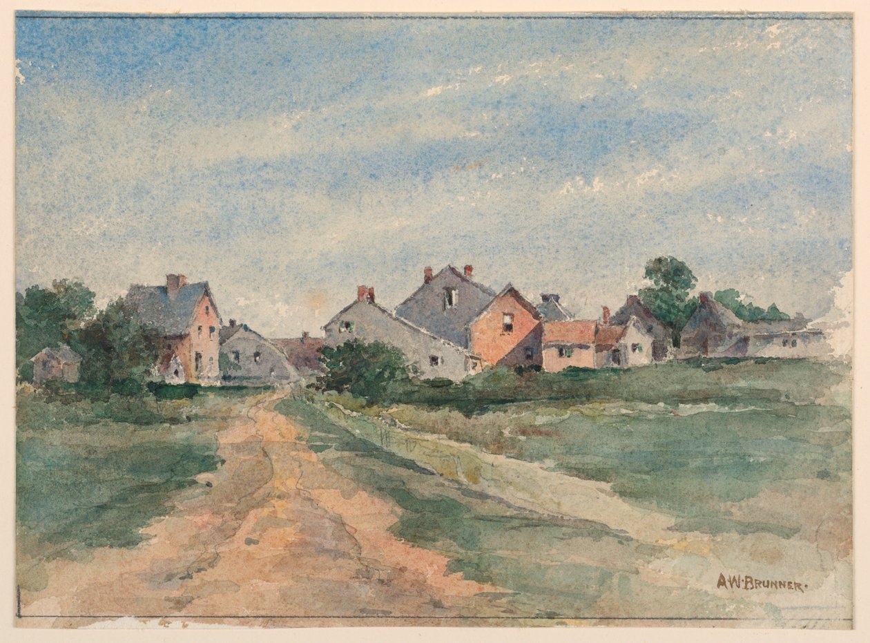 Landscape with Houses by Arnold William Brunner