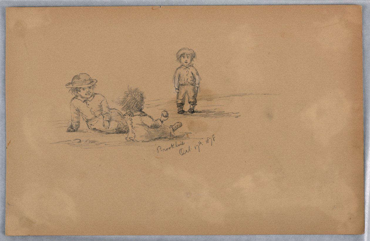 Sketch of Three Children by Arnold William Brunner
