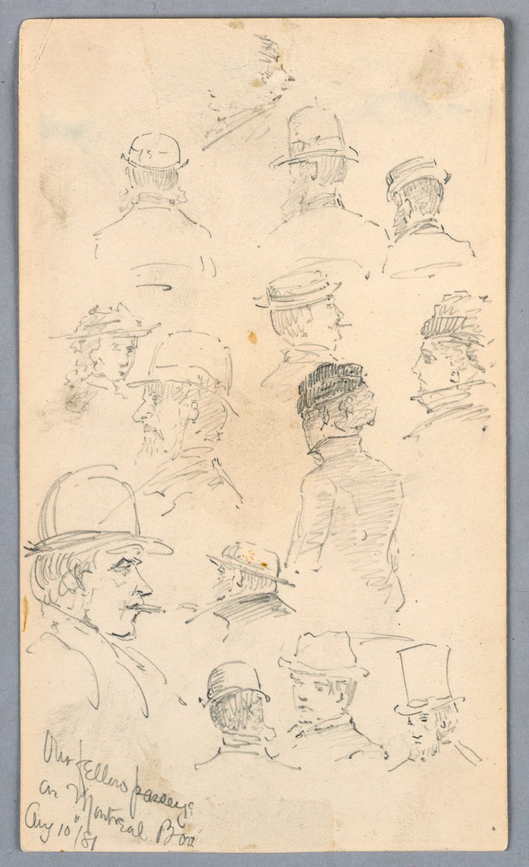 Sketches of People on Montreal Boat by Arnold William Brunner