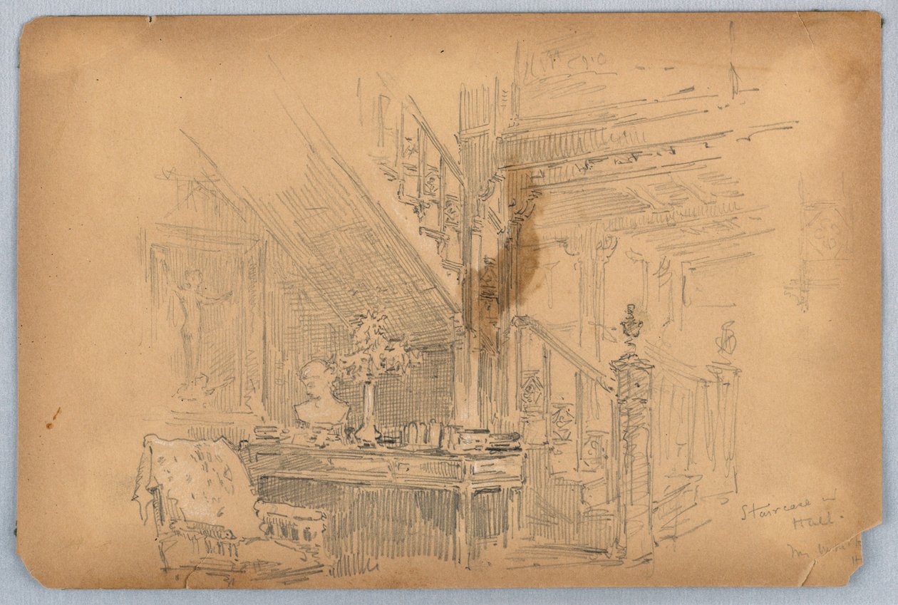 Staircase—Mossley Hall by Arnold William Brunner