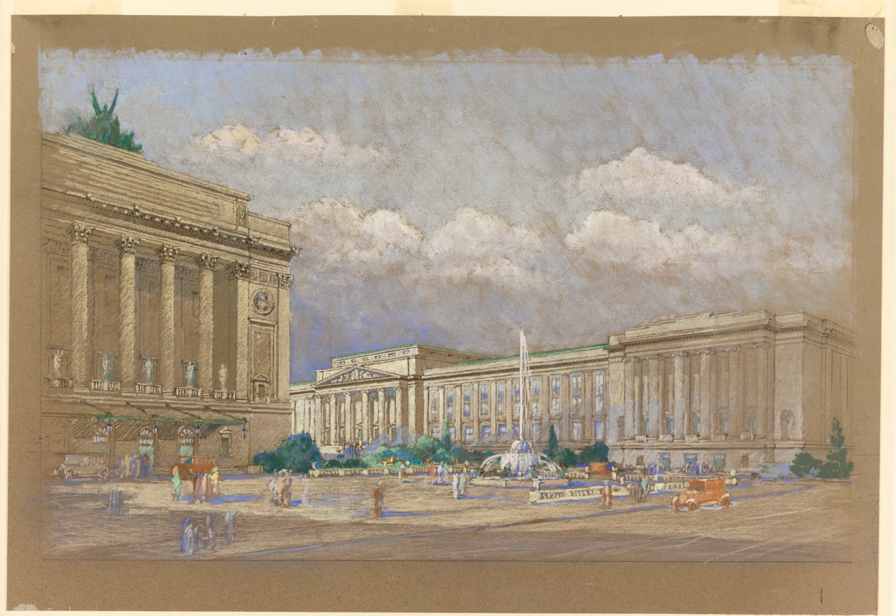 Study for Proposed Music and Arts Center, New York, NY by Arnold William Brunner