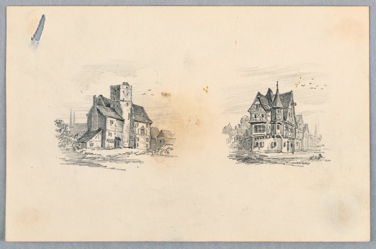 Two Sketches of Houses by Arnold William Brunner
