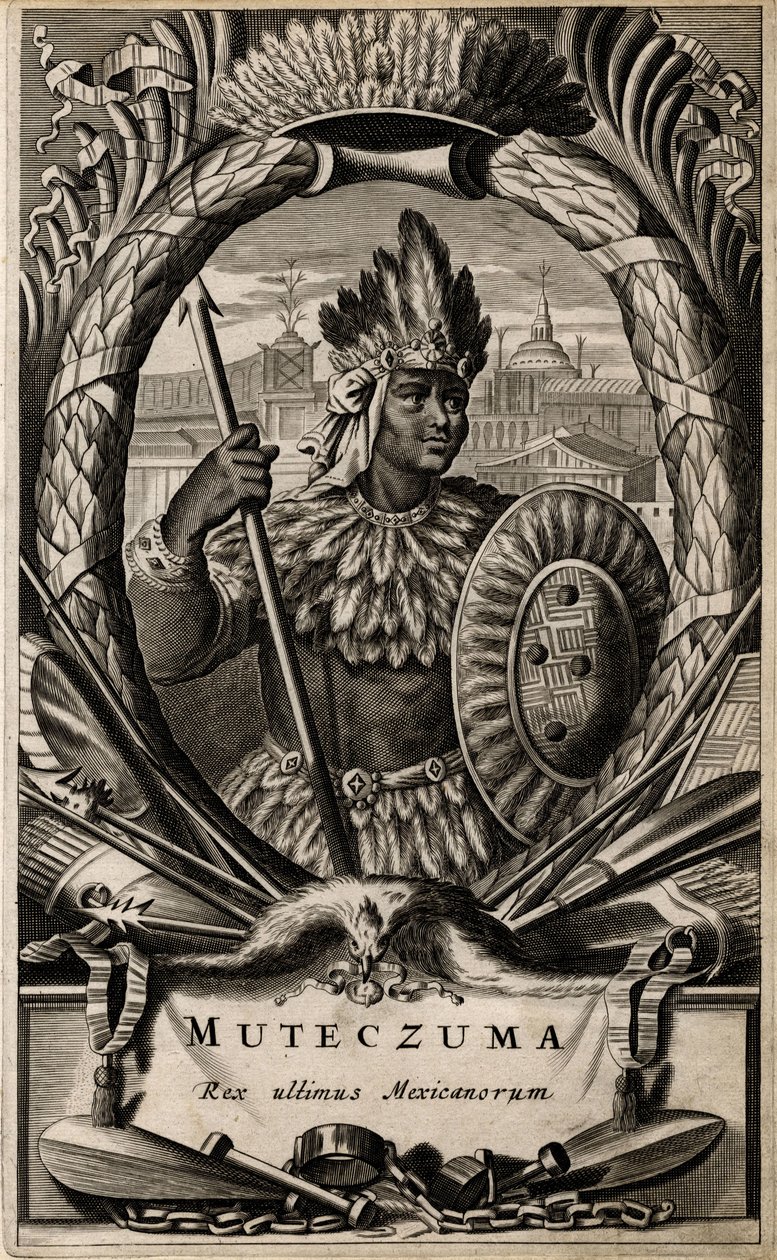 Portrait of Montezuma, King of Mexico by Arnoldus Montanus