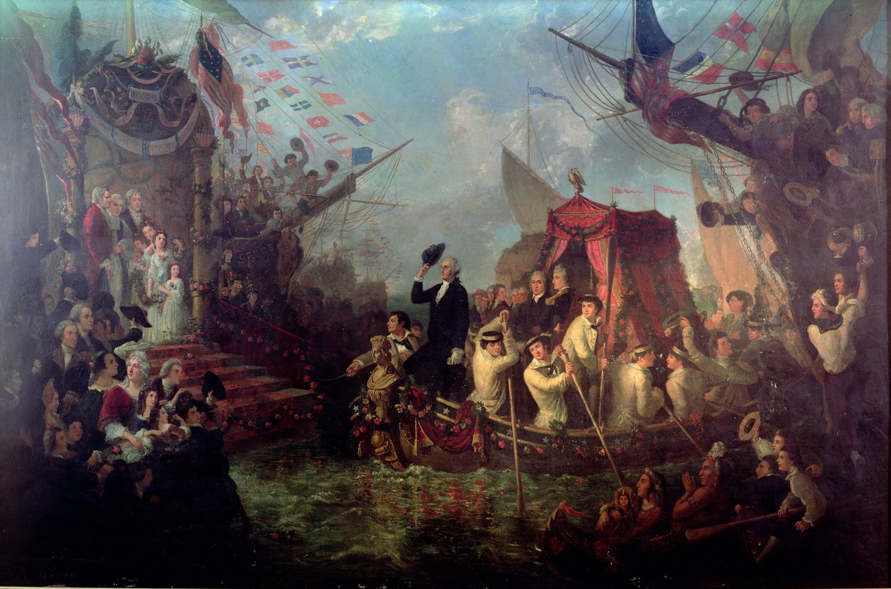 George Washington arriving in New York City, April 30, 1789 by Arsene Hippolyte Rivey