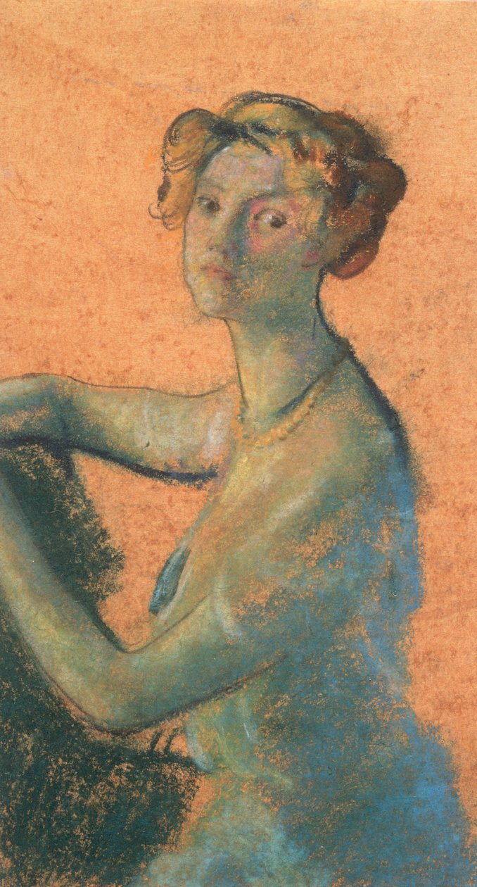 Woman with Orange Background from A.B. Davies book, edition -25, 50 by Arthur Bowen Davies