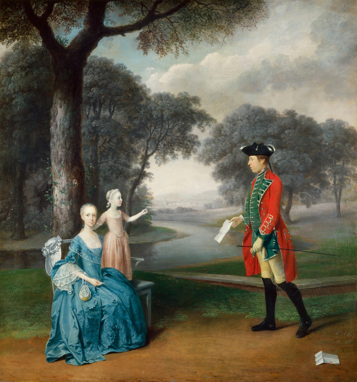 Francis Vincent, His Wife Mercy, and Daughter Ann, of Weddington Hall, Warwickshire, 1763 by Arthur Devis