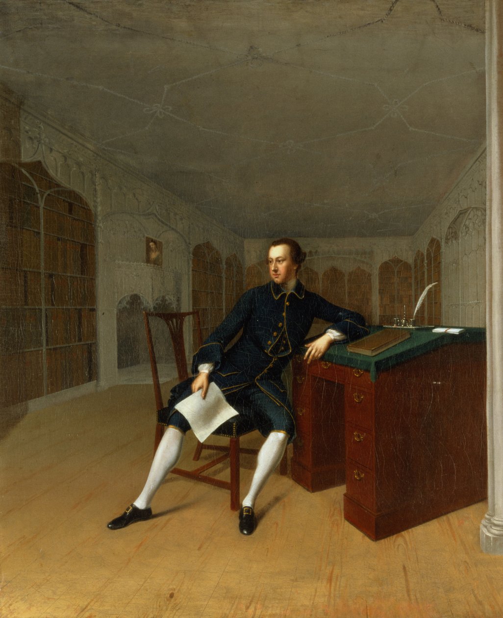 Sir Roger Newdigate in the Library at Arbury by Arthur Devis