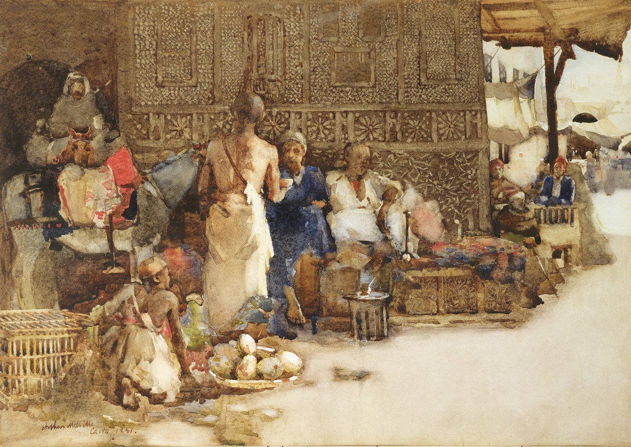 A Cairo Coffee Stall by Arthur Melville