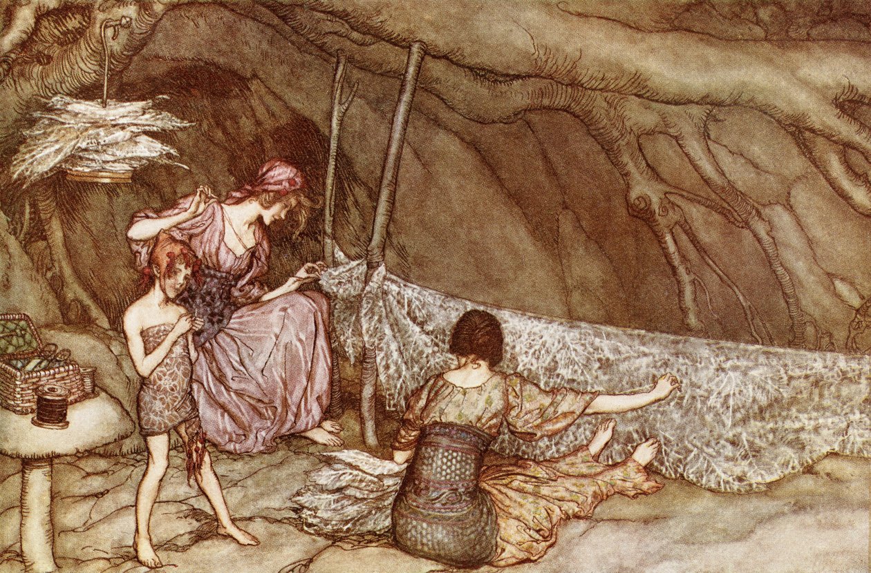 The Little People Weave Their Summer Curtains from Skeleton Leaves, from 