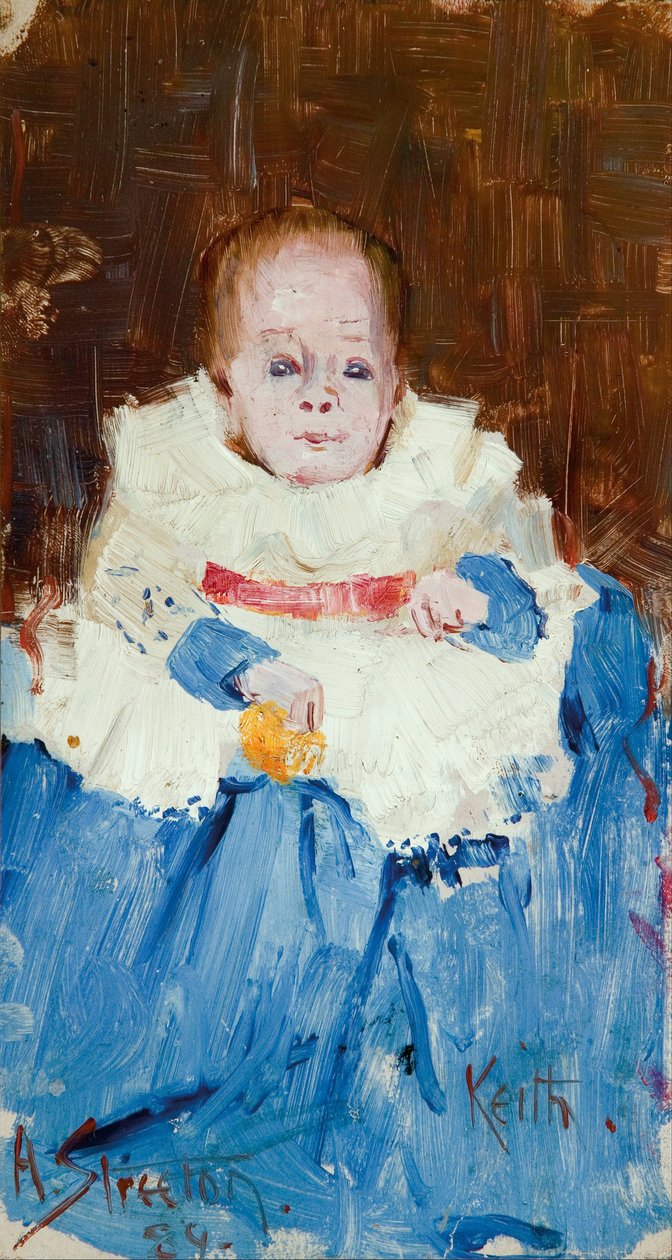 Orange, Blue and White (Portrait of Keith) by Arthur Streeton