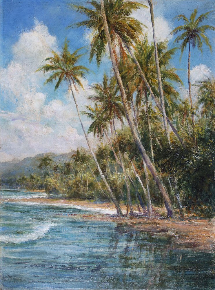 Palm Fringed Shore by Arthur Trevor Haddon