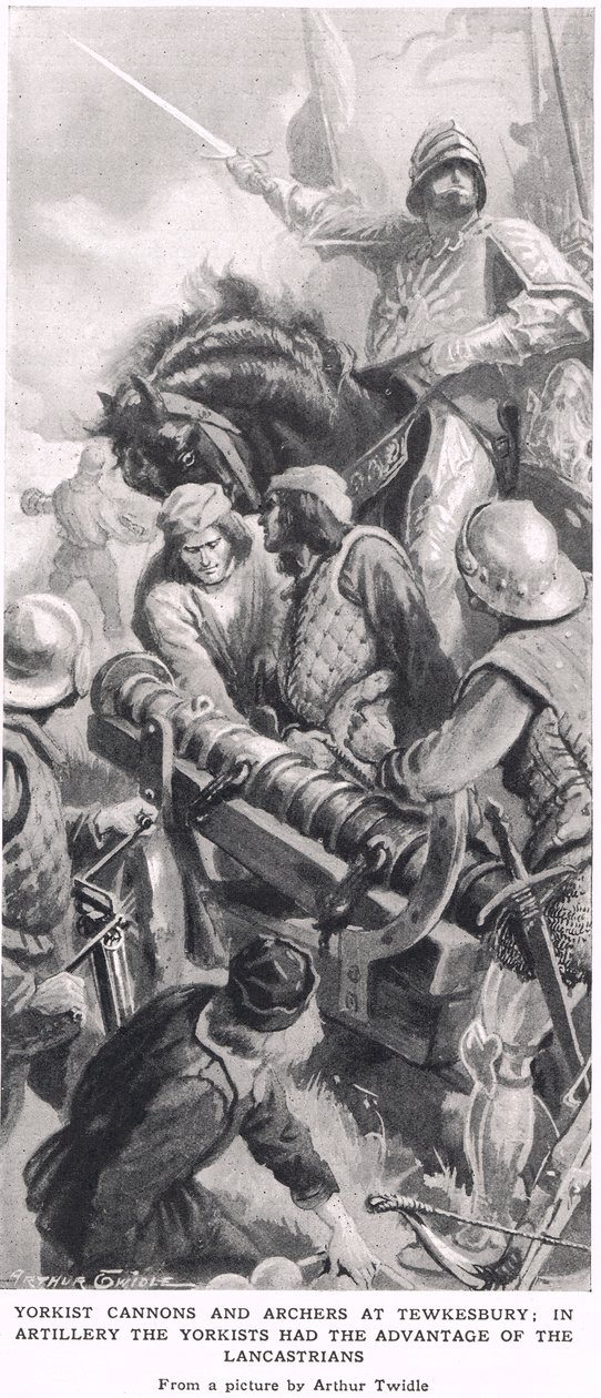 Yorkist Cannons and Archers at Tewkesbury by Arthur Twidle