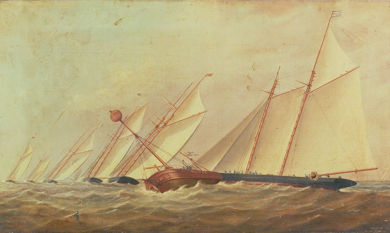 Cutters and Schooners Rounding the Mouse Lightship by Arthur Wellington Fowles