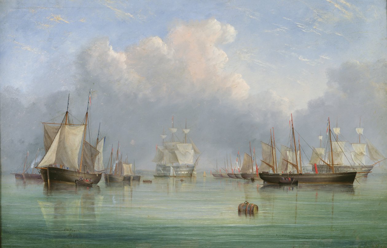 Ships off Ryde by Arthur Wellington Fowles