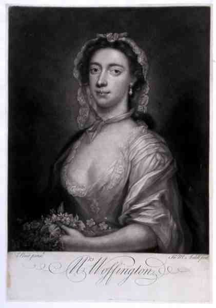 Mrs Woffington, engraved by James McArdell by Arthur (after) Pond