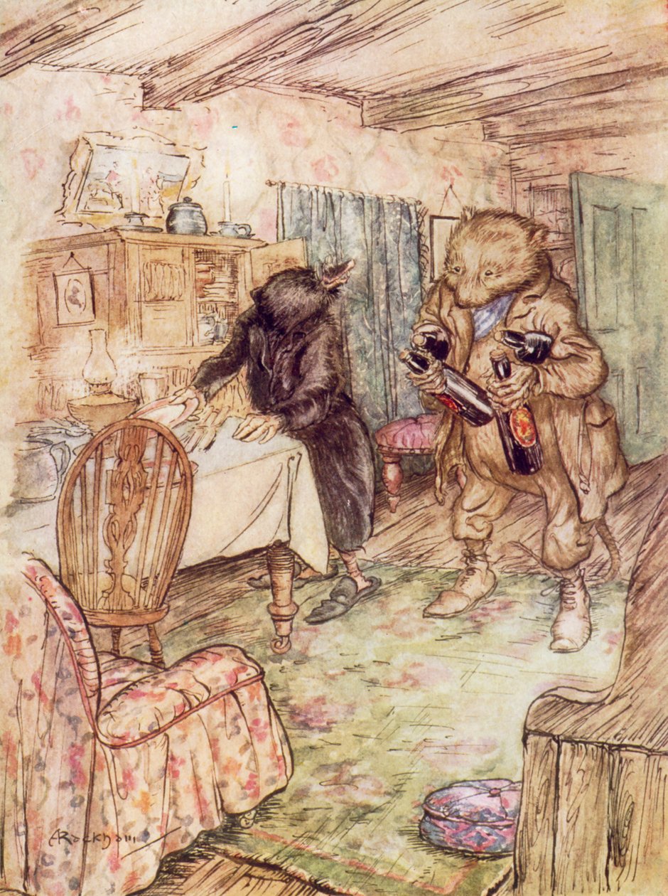 Illustration for The Wind in the Willows by Kenneth Grahame by Arthur (after) Rackham