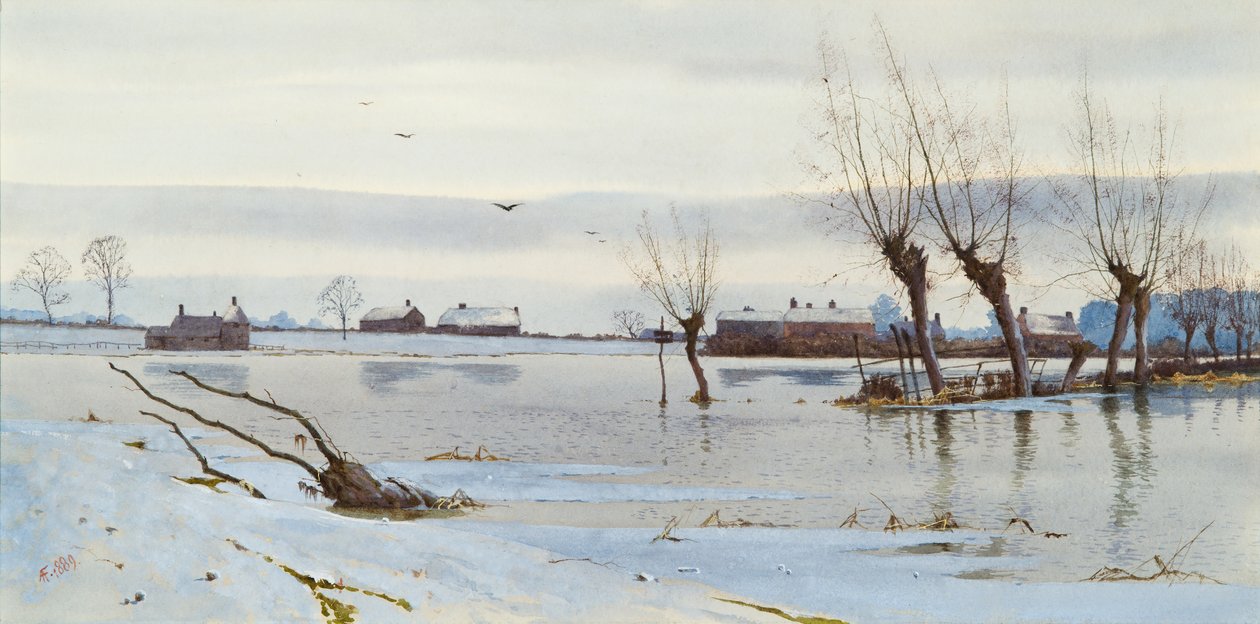 Winter Landscape with Flooded River by Arthur Anderson Fraser