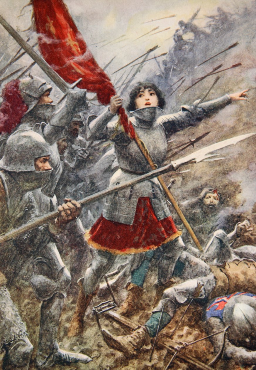 Joan of Arc Leading Her Men Holding the Standard by Arthur C. (after) Michael