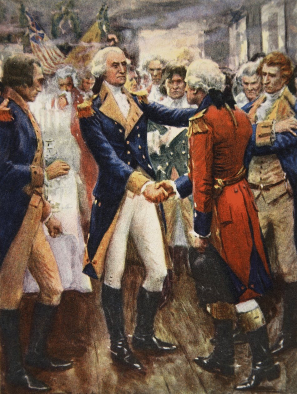 Washington taking leave of his officers, illustration from 