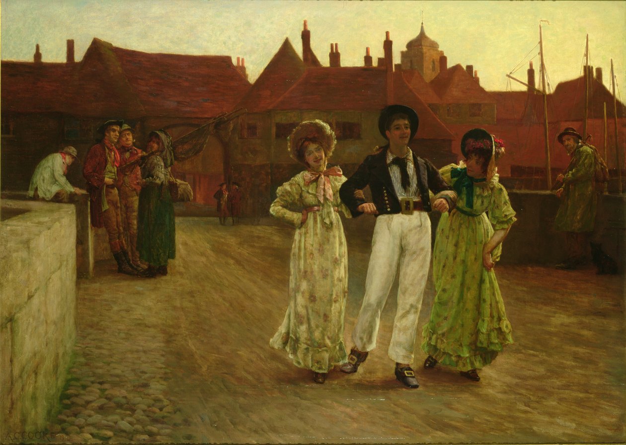 Jack Ashore, Scene in Sandwich, Kent by Arthur Claude Cooke