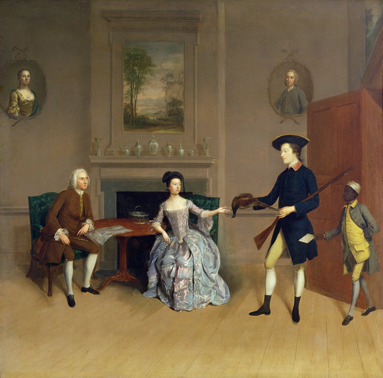 John Orde, with His Wife Anne, and His Eldest Son, William, of Morpeth, Northumberland, c.1754-56 by Arthur Devis
