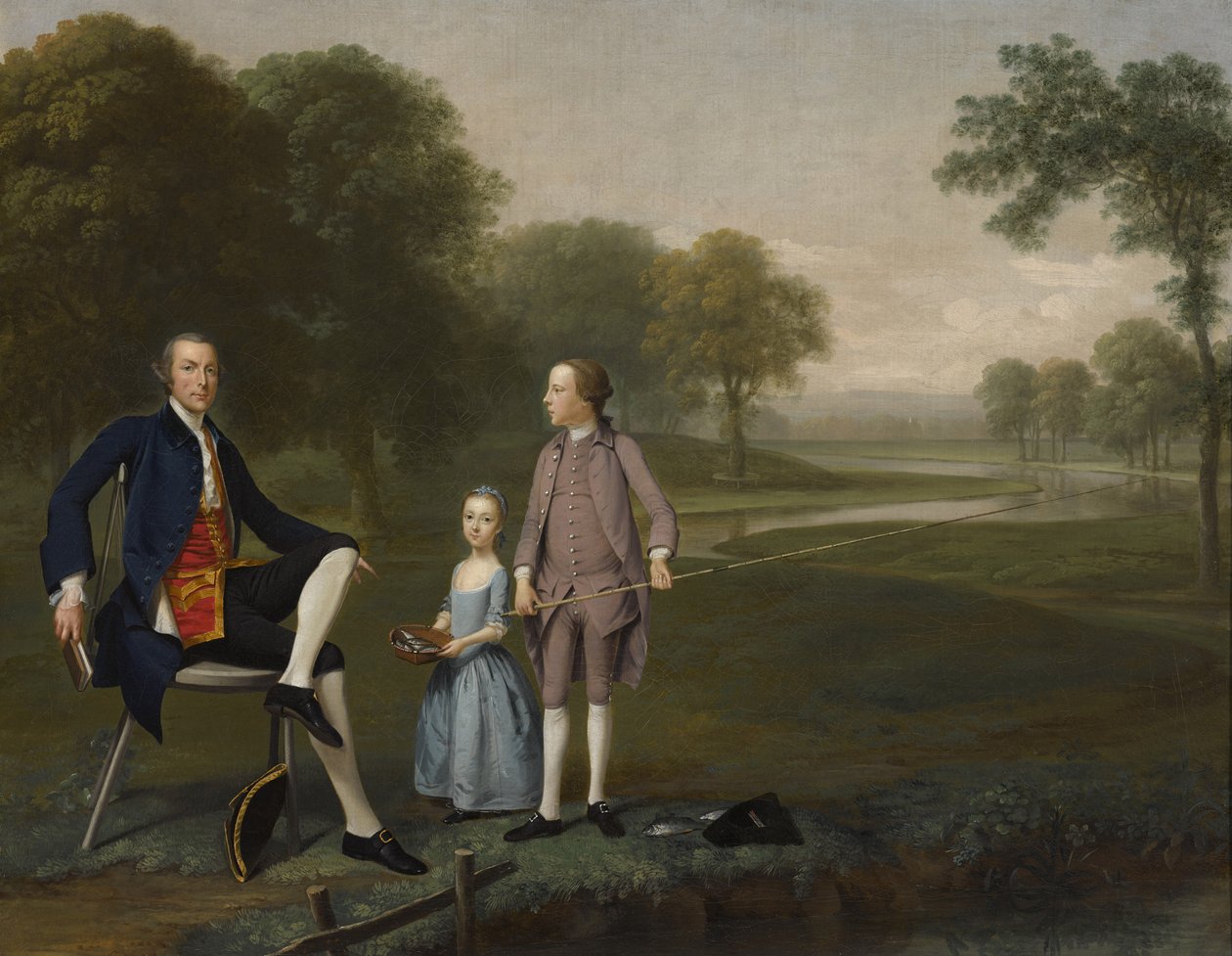 Richard Moretan, Esq. of Tackley with His Nephew and Niece John and Susanna Weyland, 1757 by Arthur Devis
