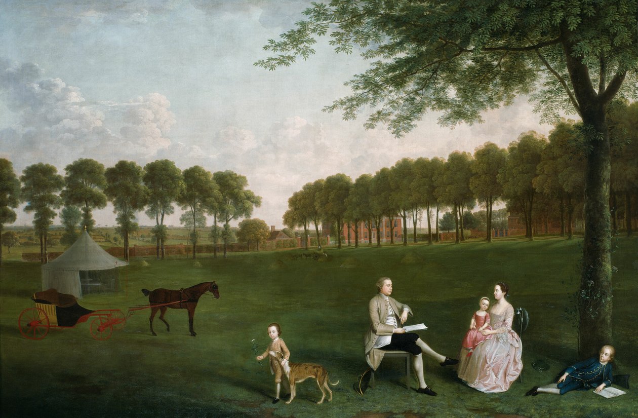 Sir John Shaw and His Family in the Park at Eltham Lodge, Kent by Arthur Devis