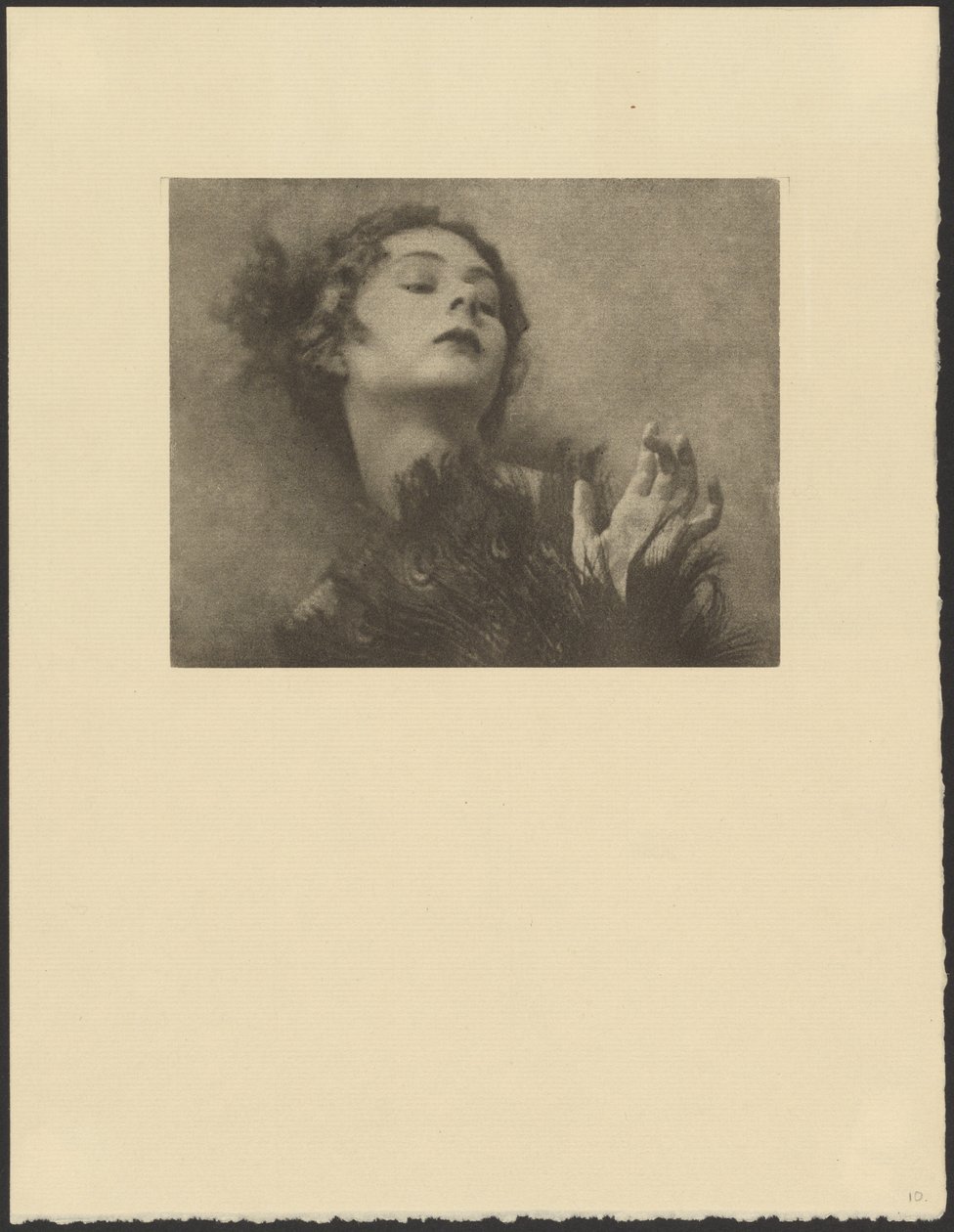 Woman with Peacock-Feather Fan by Arthur F. Kales