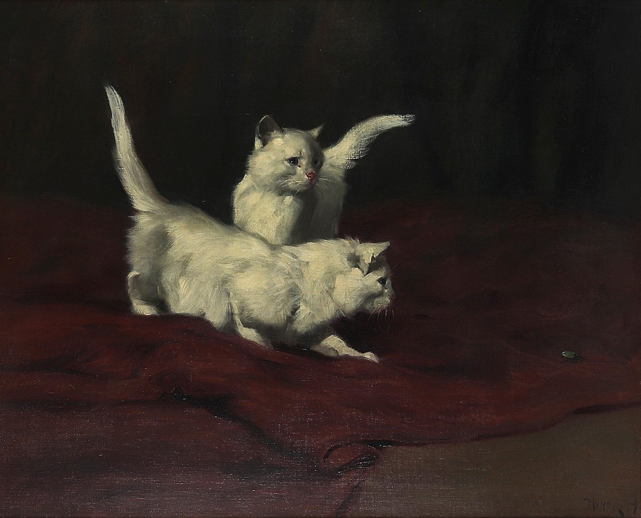 Kittens Watching a Beetle by Arthur Heyer