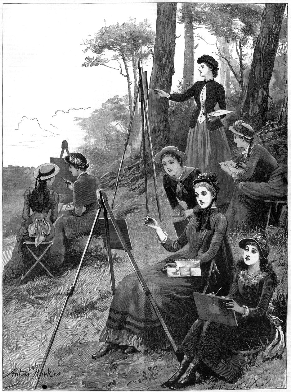 A ladies sketching club, 1885 by Arthur Hopkins
