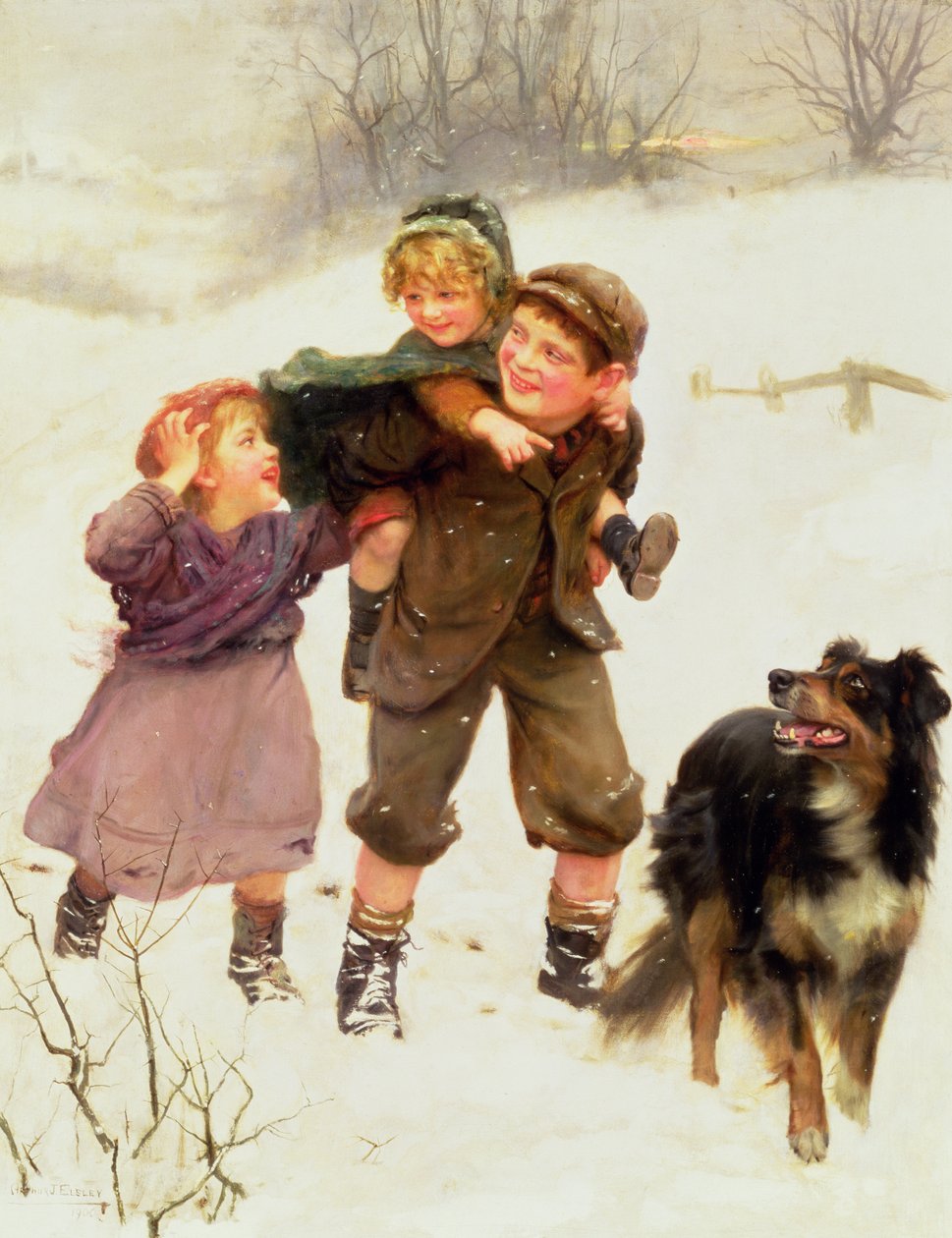 The Piggy Back Ride by Arthur John Elsley