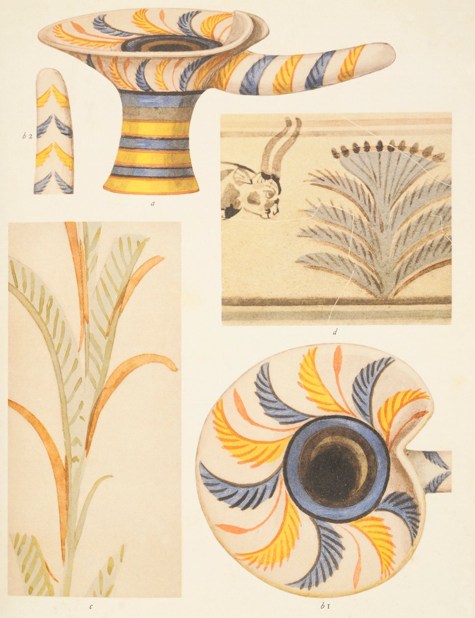Detail of the pottery decorations from Knossos by Arthur John Evans