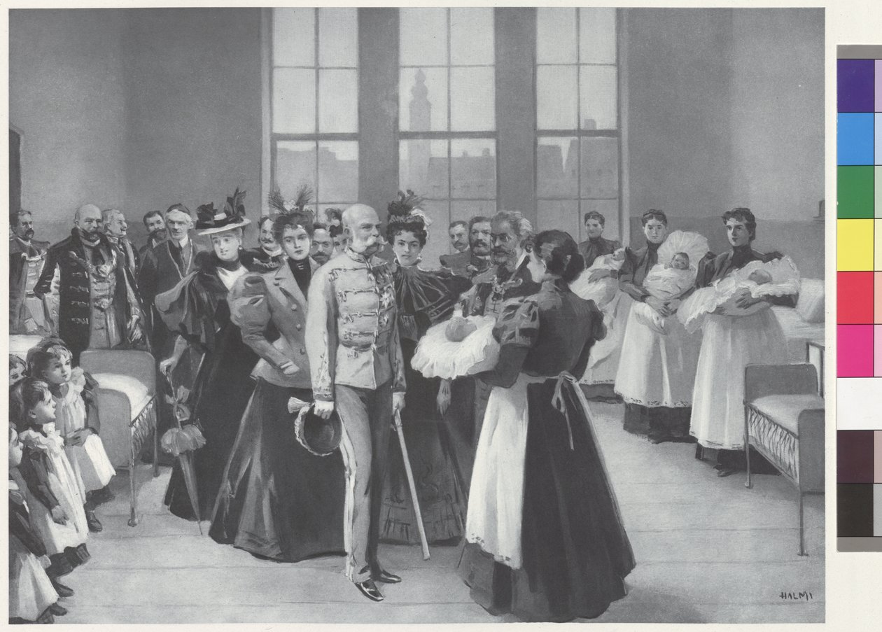 Emperor Franz Joseph with Entourage by Arthur Lajos Halmi