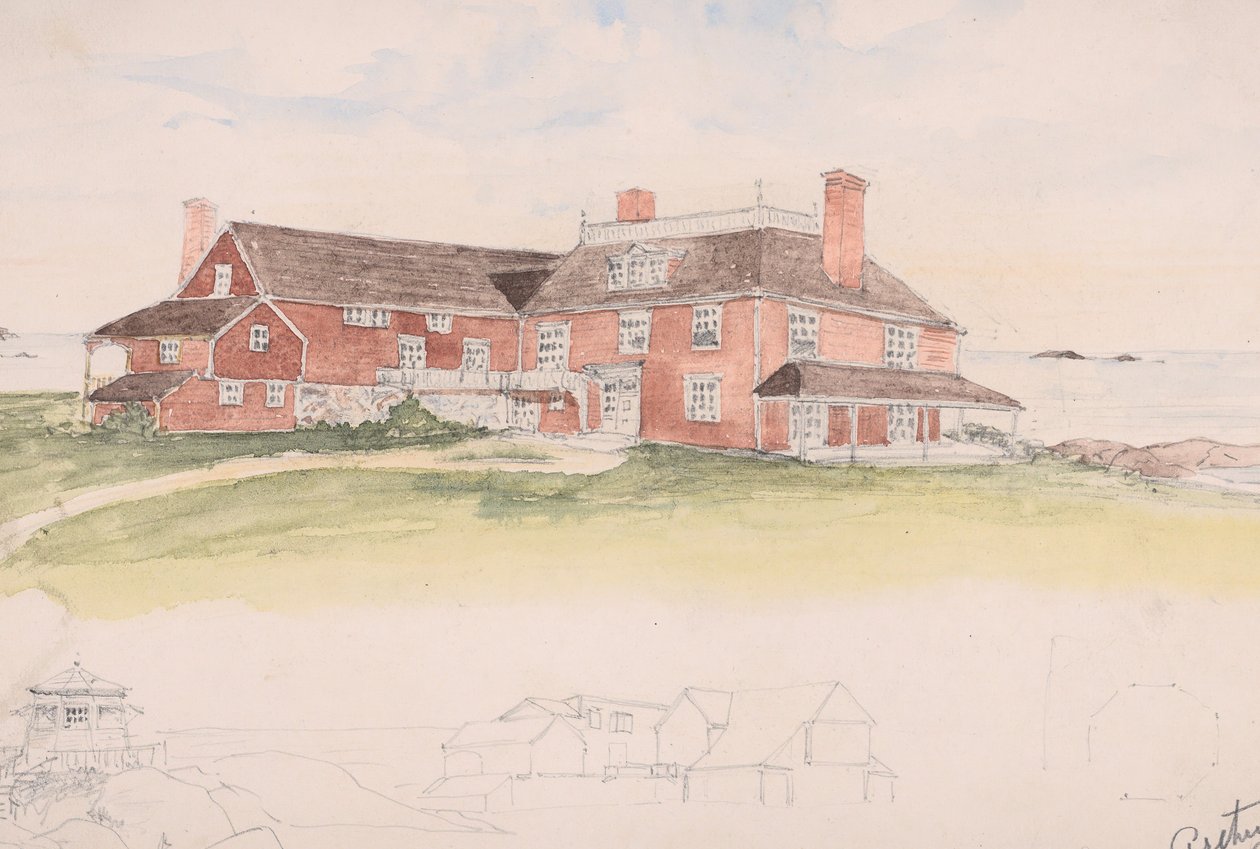 Wooden House near the Water, perhaps an early idea for Cliffs, Manchester, Mass by Arthur Little