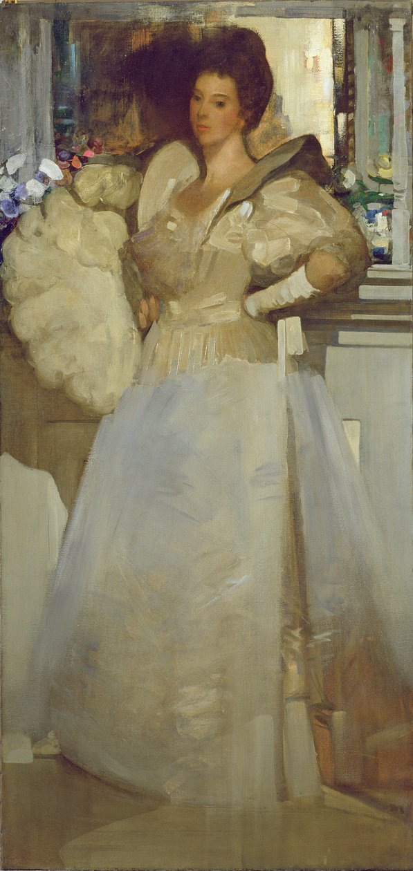 Opal and Grey, Portrait of Miss Rachel White by Arthur Melville