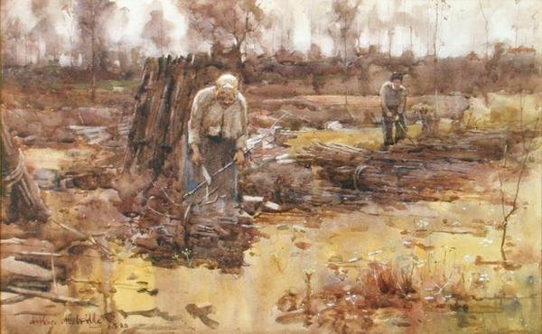 Twig Gatherers, Grez-sur-Loing by Arthur Melville