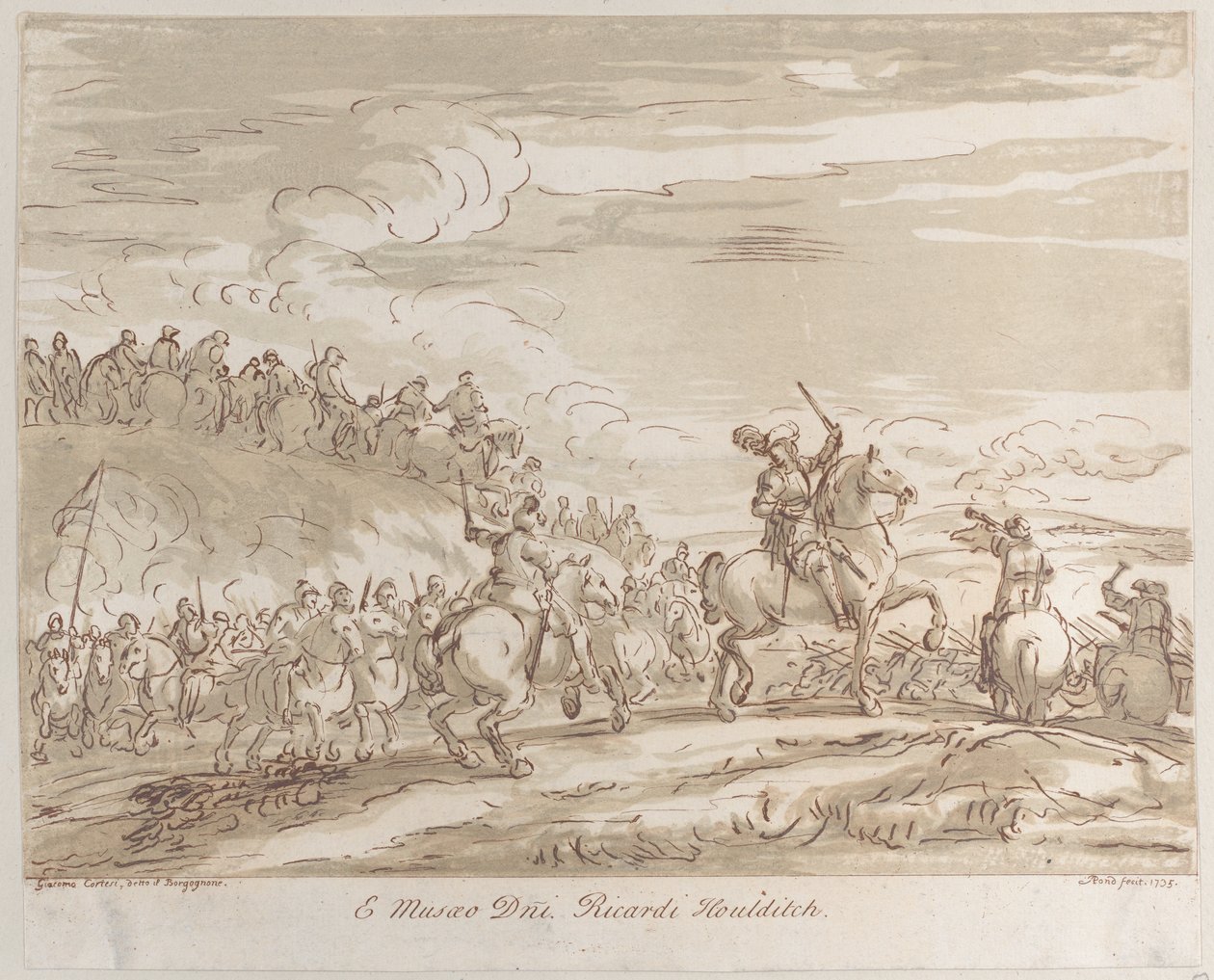 Cavalry Advancing to the Charge, with a Central Figure on Horseback Raising a Sword by Arthur Pond