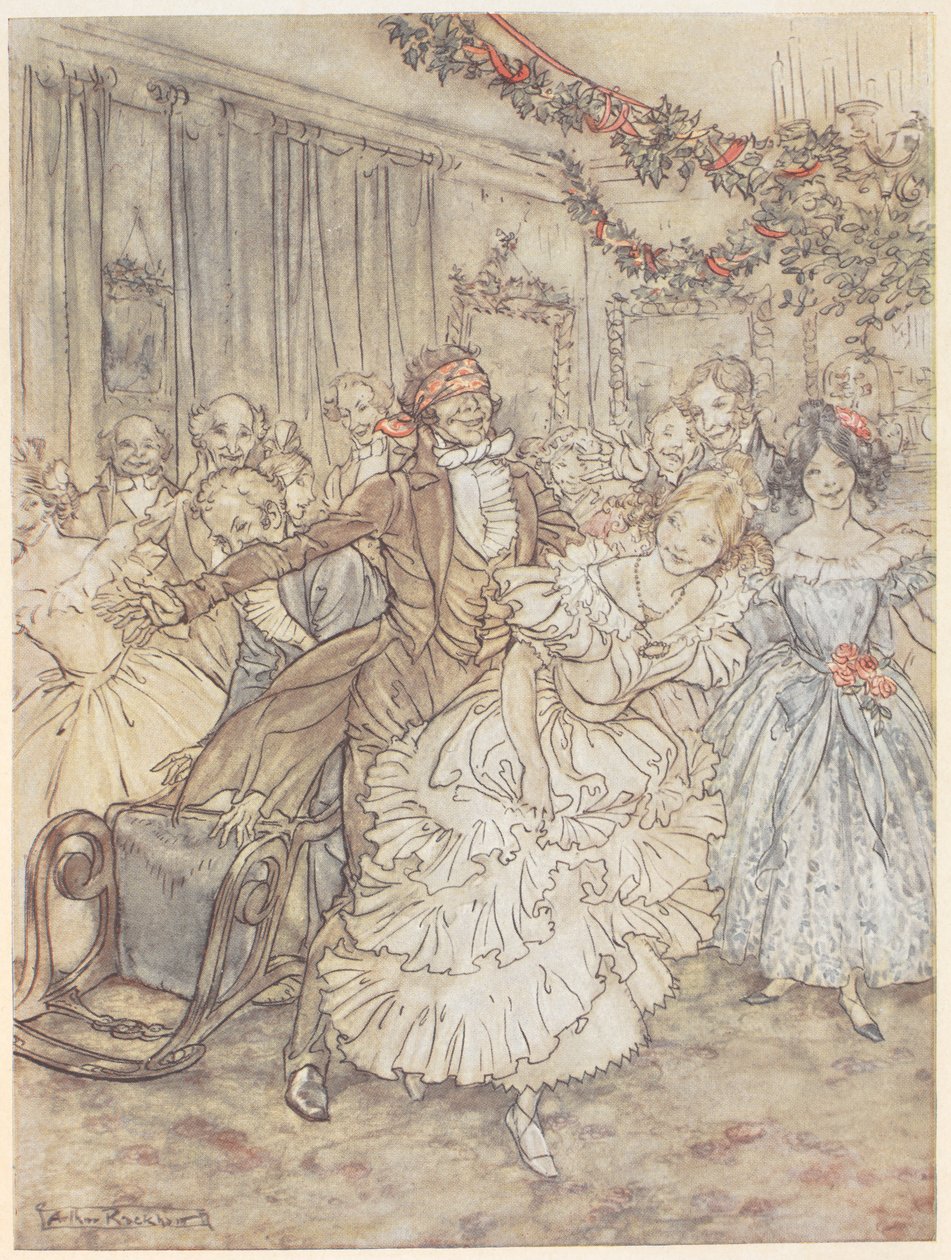 A party playing blind man
