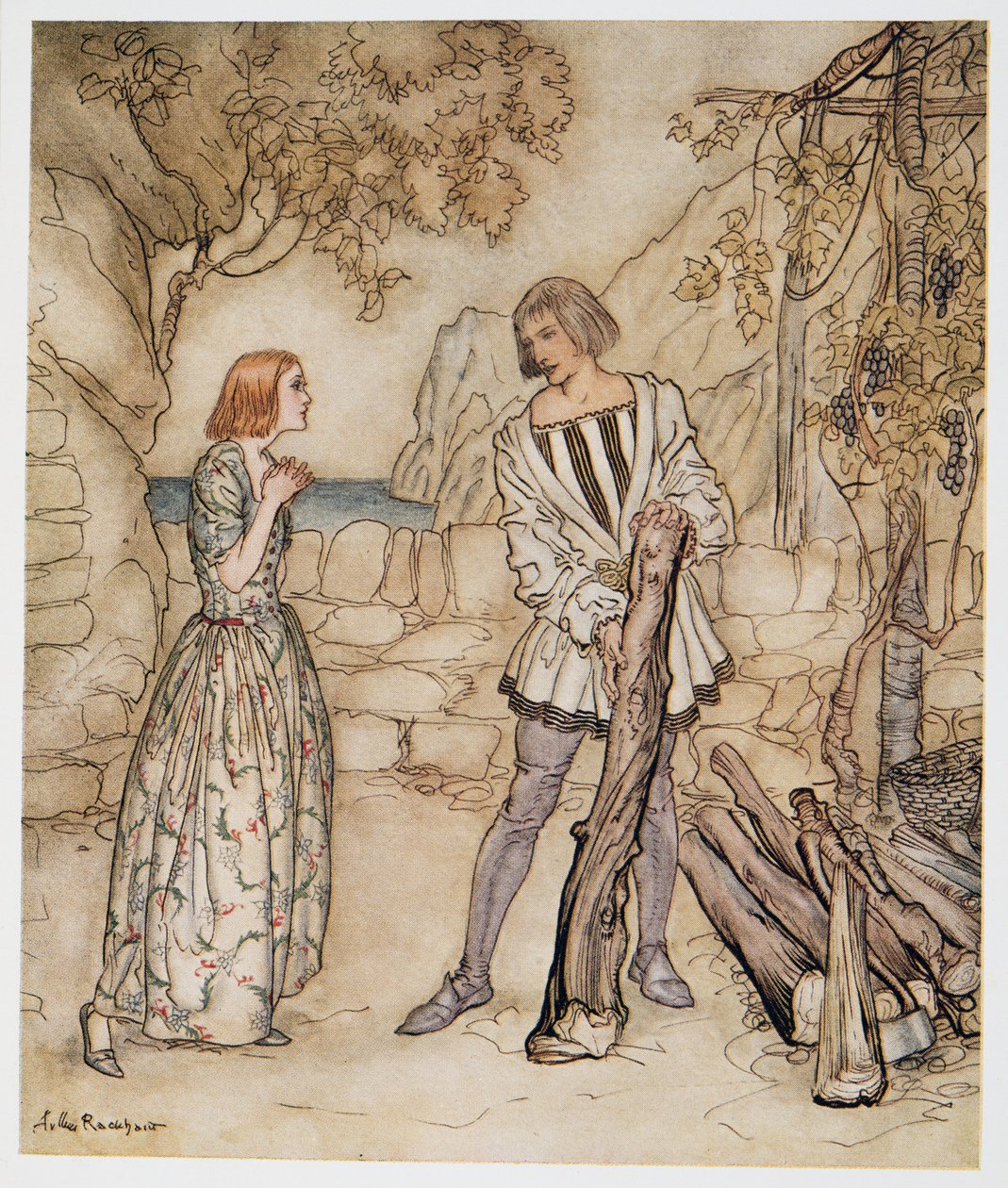 Alas, now, pray you, work not so hard, illustration from William Shakespeare