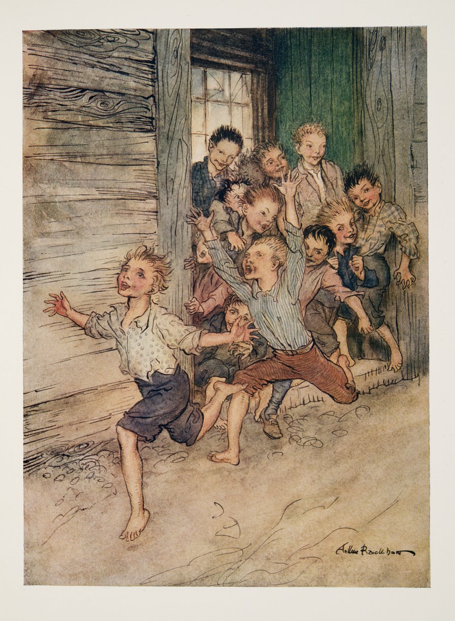 Bursting forth like a legion of young imps by Arthur Rackham