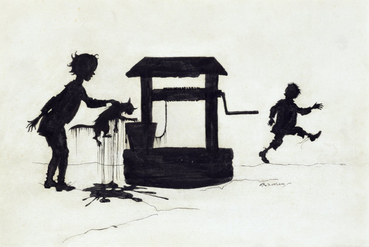 Ding Dong Bell, illustration from Mother Goose: The Old Nursery Rhymes, published 1913 by Arthur Rackham