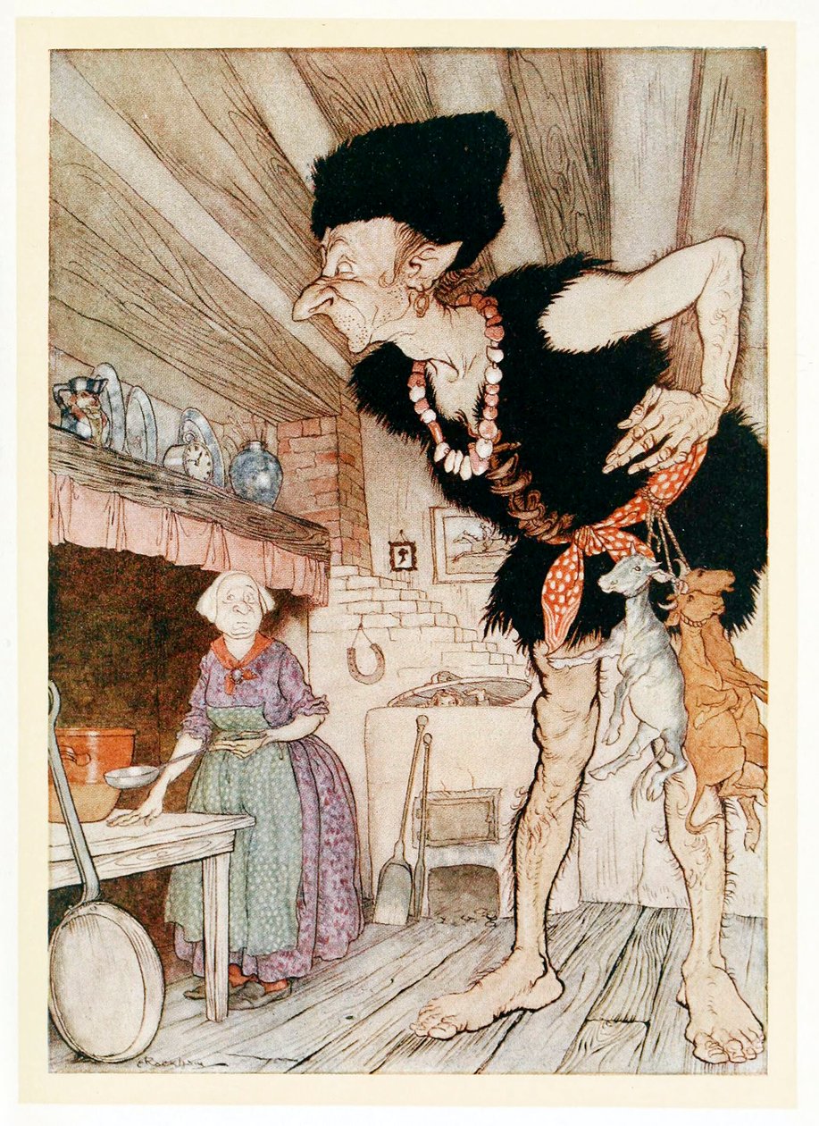 Fee-Fi-Fo-Fum, I Smell the Blood of an Englishman, from English Fairy Tales by Arthur Rackham