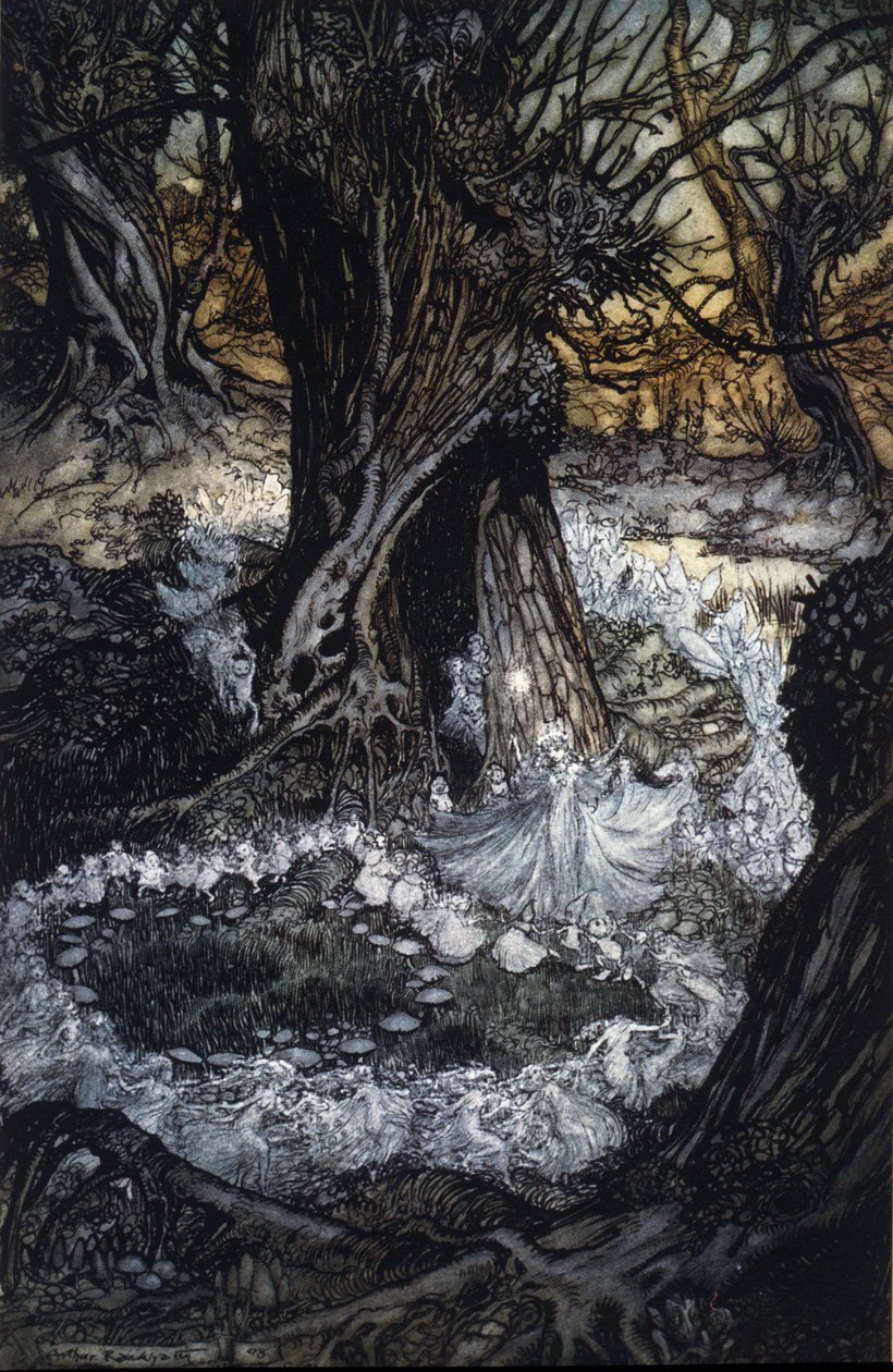 Illustration by Arthur Rackham for A Midsummer Night