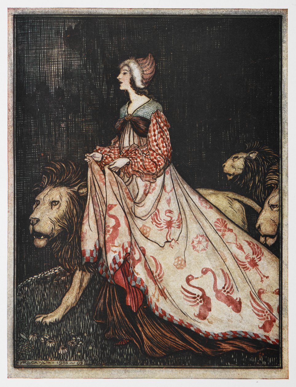 Illustration from The Lady and the Lion by Arthur Rackham
